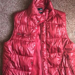Red Fila puffer coat XL
